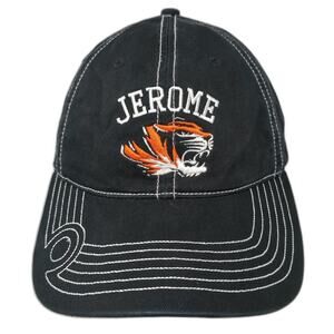 Jerome Strapback Baseball Cap Black One Size Adjustable Embroidered Cotton Ivory